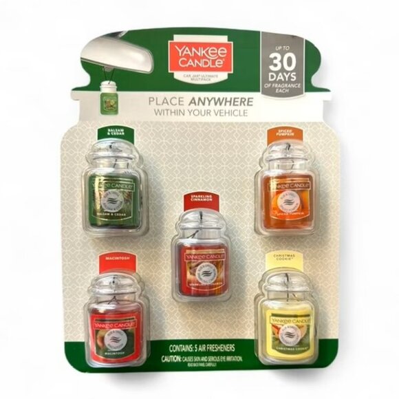 Yankee Candle Car Jar Ultimate Multipack Air Freshener, 5-count - Holiday Scent - Picture 1 of 12